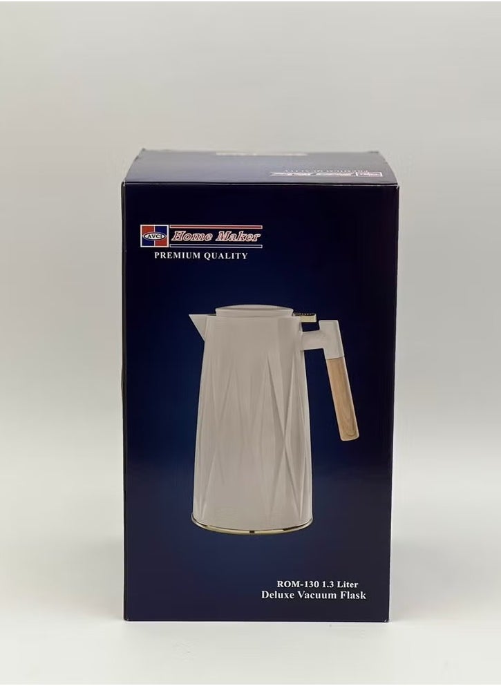 Homemaker Premium 1.3L Silver Tea & Coffee Flask – Hot & Cold Retention, Elegant Design, Made in Turkey, Hand Wash  - Image 3