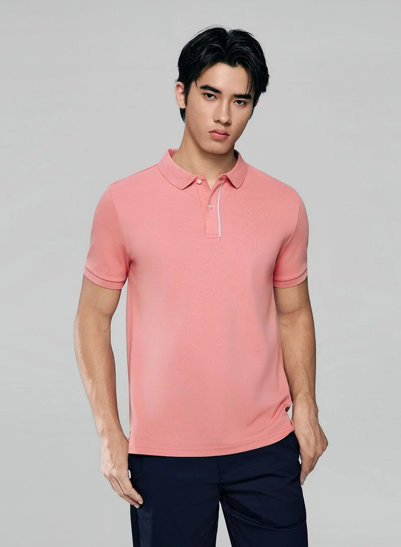Men Slim Cotton Nylon Pique Polo