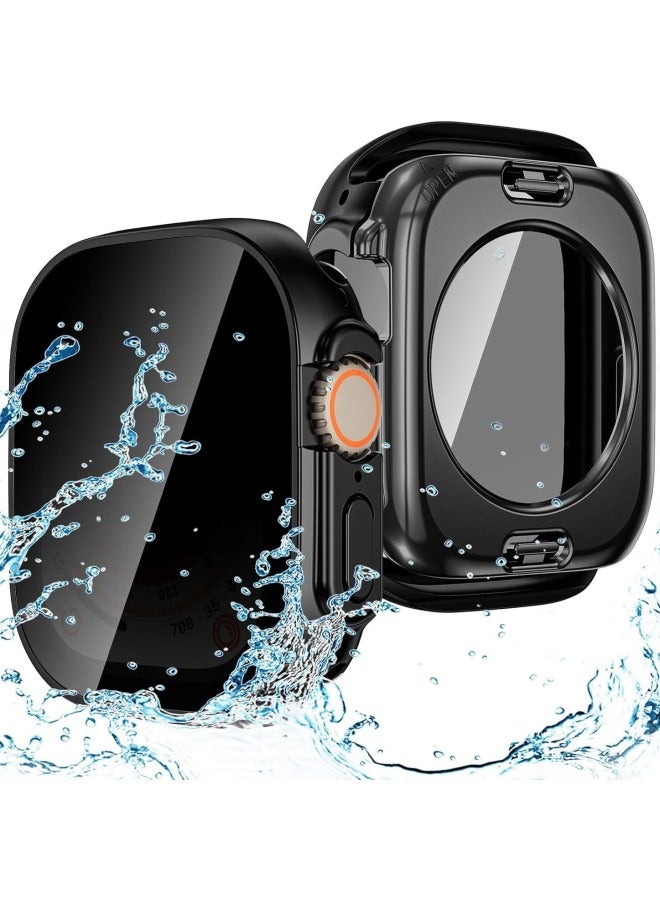 Loquat Applicable To For Apple Watch Waterproof Anti-peep Case Protective Cover For Apple Watch Tempered Case Film Integrated S9/8/7/6-Color:Original Machine Red 【waterproof And Peep-proof Full Package】】-E  - Image 5