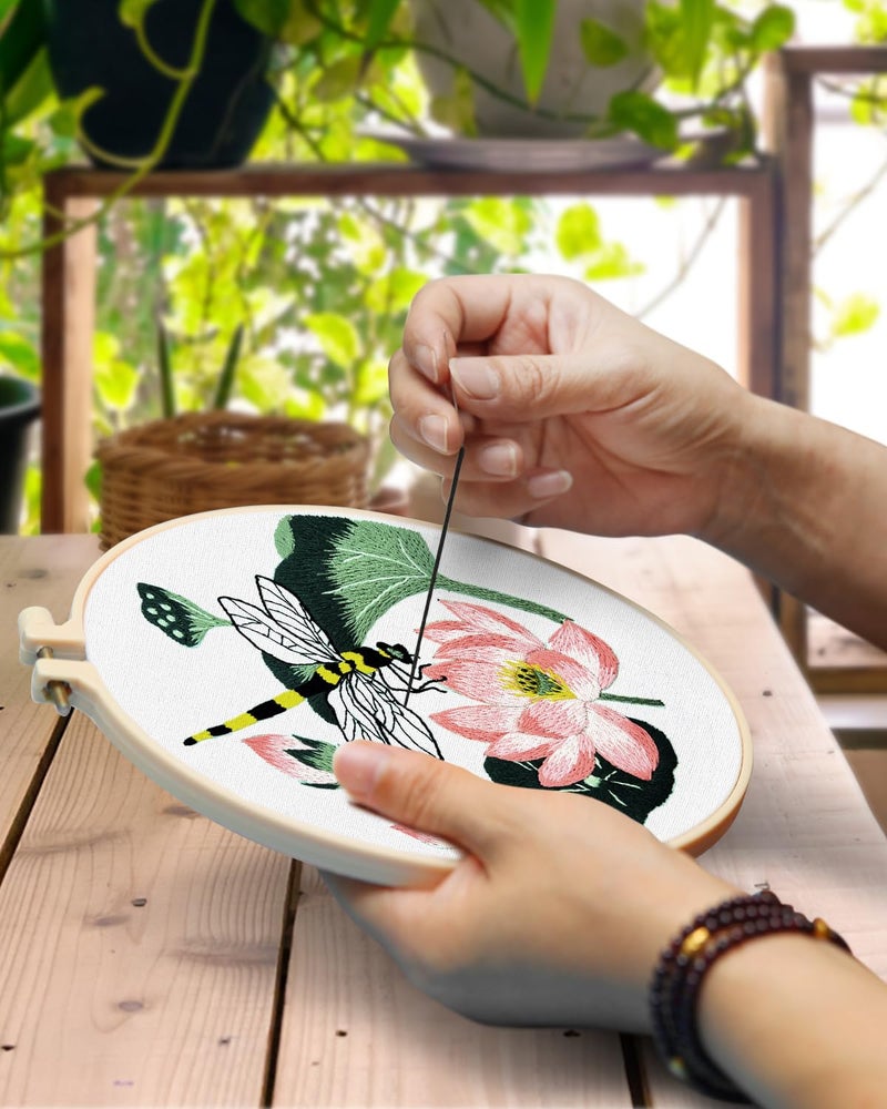 TINDTOP Embroidery Kit for Beginners Adult, Hummingbird Embroidery Kit for Beginners Include Embroidery Cloth Hoops Threads for Craft Lover Hand Stitch with Embroidery Skill Techniques - Image 4