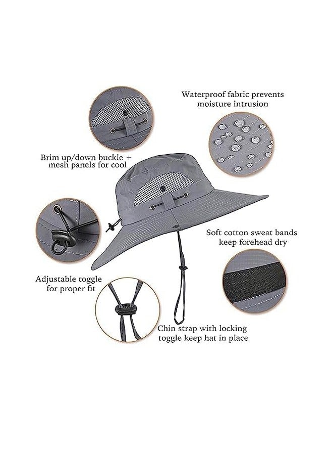 PADOM Padom Outdoor Wide Brim Sun Hat with 2 Solar Fan，Solar Fan Hat Sun Bucket Hat for Men Women， Outdoor Hiking Cap UPF 50+， Bucket Fishing & Beach Hat with Fan Built in - Image 5