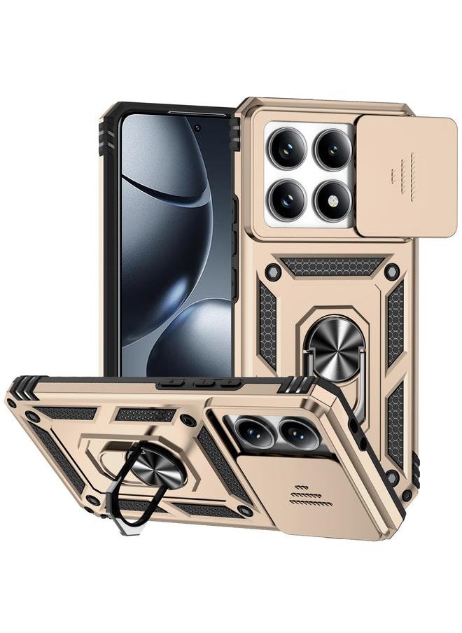 Generic For Xiaomi 14T Pro Sliding Camshield Holder Phone Case(Gold) 