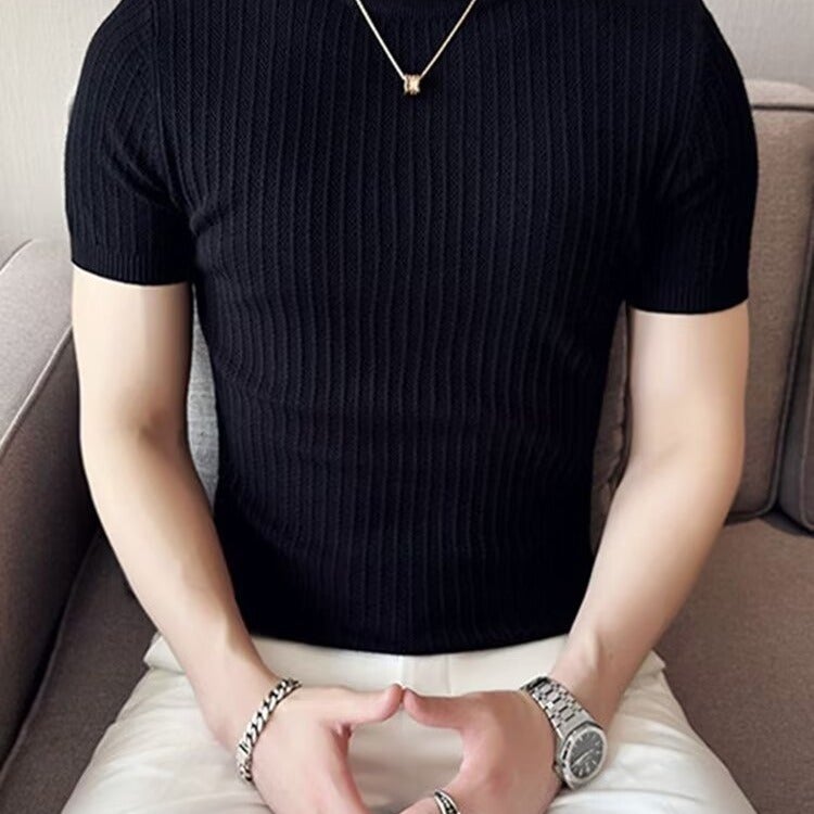 Summer Men'S Casual Short-Sleeved Simple Fashion Retro Round Neck Simple Pullover Slim Casual Short-Sleeved T-Shirt - Image 4