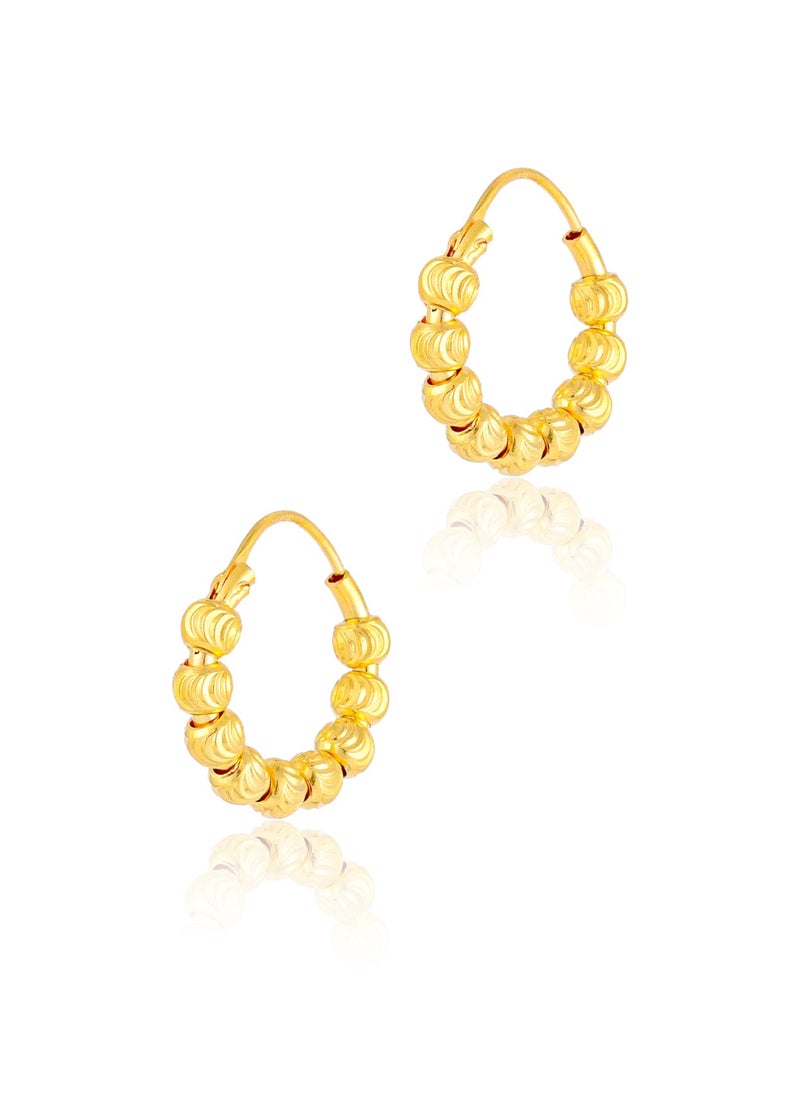 BAFLEH JEWELLERY - Luxuriate in 22K Gold Heart-Shaped Earrings - Image 1