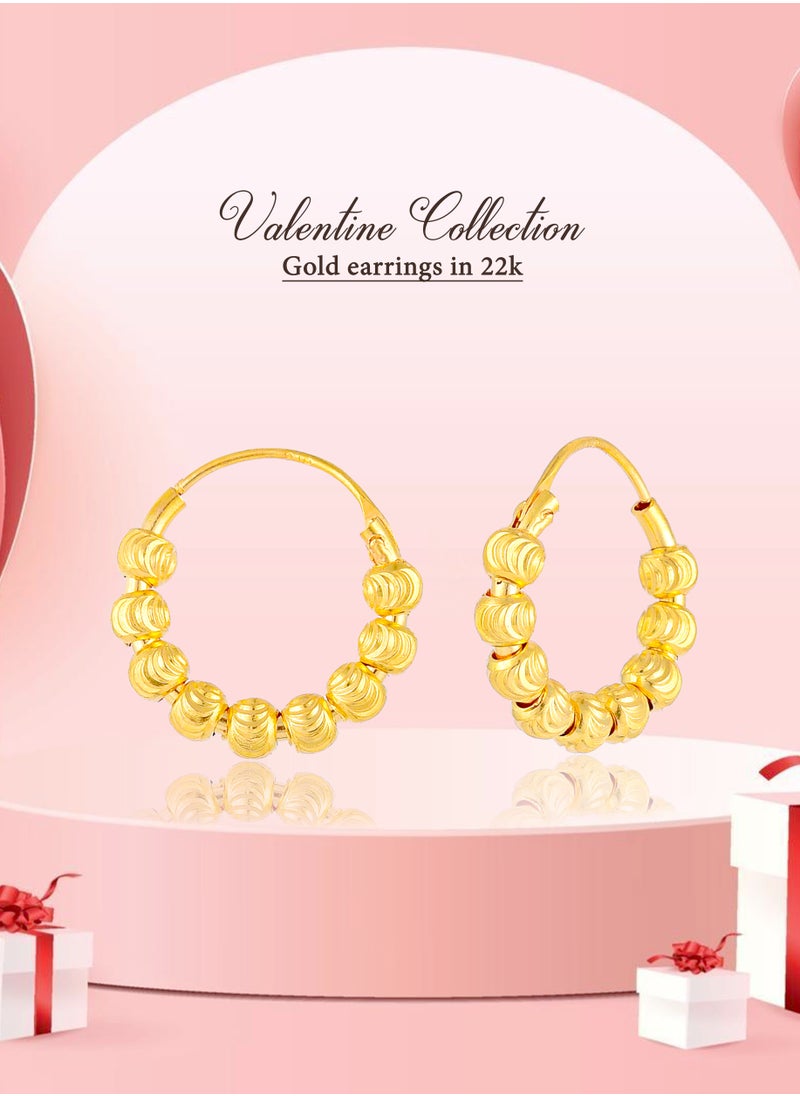 BAFLEH JEWELLERY - Luxuriate in 22K Gold Heart-Shaped Earrings - Image 1