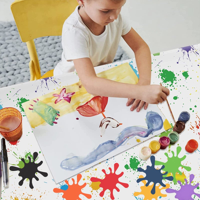 Lecferrarc 42 Pcs Paint Splatter Cutouts Colorful Art Painting Party Decorations Art Paint Splash Silhouette for Art Painting Theme Birthday Party Decoration School Bulletin Board Craft Home Wall Decor - Image 4