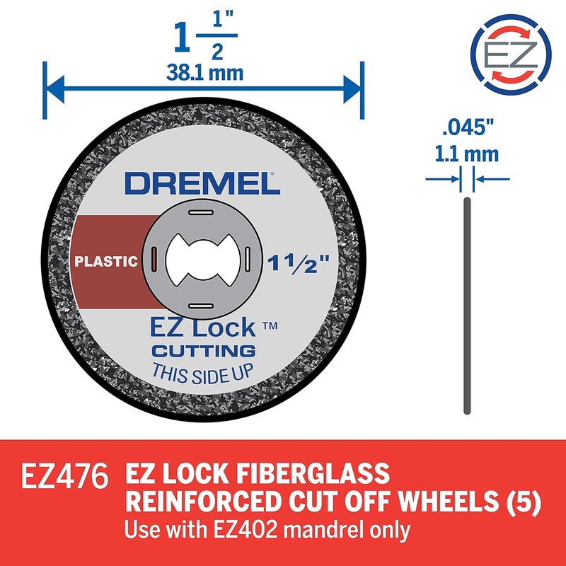 DREMEL EZ476 1 1/2-Inch EZ Lock Rotary Tool Cut-Off Wheels for Plastic - 5 Pack - Image 2