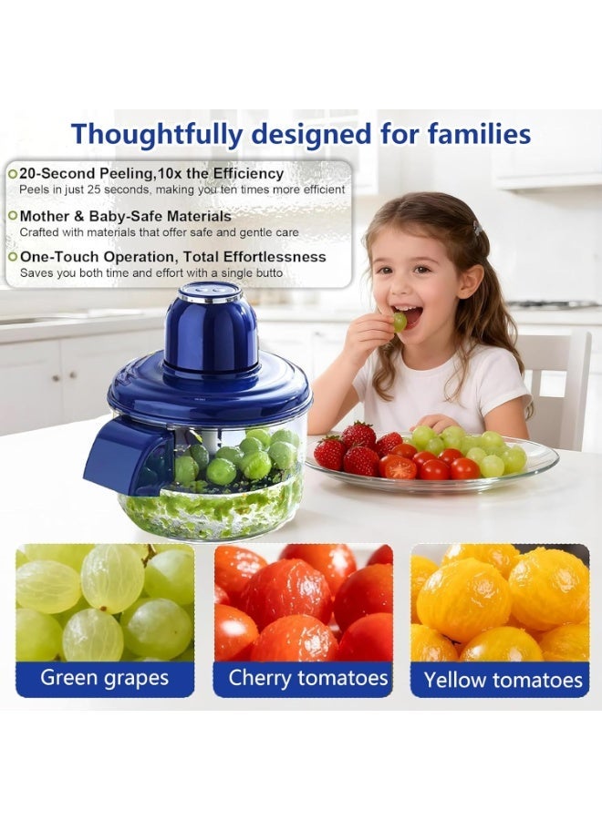 أجريون آلة تقشير ثوم أوتوماتيكية، آلة تقشير عنب وطماطم كرزية كهربائية، آلة تقشير فواكه محمولة للمطبخ قابلة لإعادة الشحن عبر USB للفواكه الصغيرة، تقشير سهل للمطبخ المنزلي. - Image 4