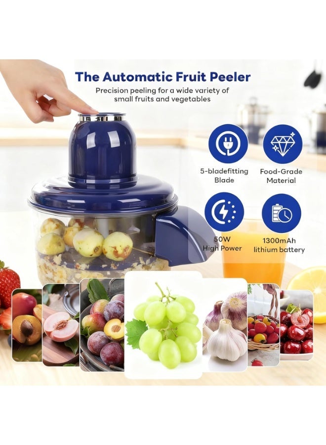 أجريون آلة تقشير ثوم أوتوماتيكية، آلة تقشير عنب وطماطم كرزية كهربائية، آلة تقشير فواكه محمولة للمطبخ قابلة لإعادة الشحن عبر USB للفواكه الصغيرة، تقشير سهل للمطبخ المنزلي. - Image 2