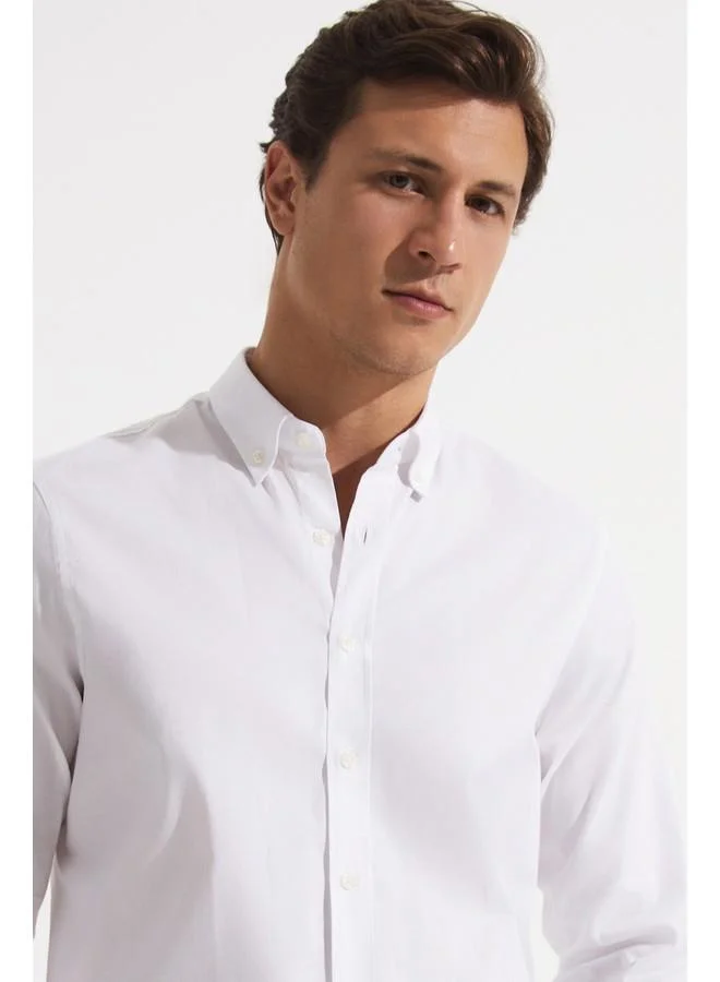 JUNE June Exclusive Men Long Sleeve Regular Fit Shirt White