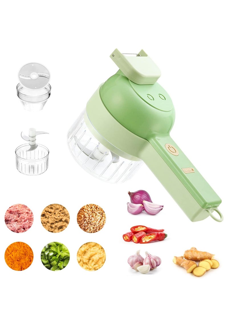 DubaiGallery 4 In 1 New Lazy Multifunctional Household Kitchen Electric Vegetable Cutter Slicer Mud Masher Garlic Chopper Pressing Mixer Tool - Image 1