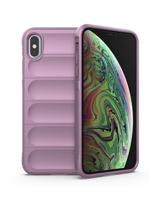 Premium Protection Back Silicone Case Compatible with Iphone Xs Max Magic Shield Shockproof Case with Camera Protection (Lavender)