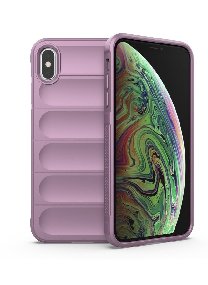 Premium Protection Back Silicone Case Compatible with Iphone Xs Max Magic Shield Shockproof Case with Camera Protection (Lavender)