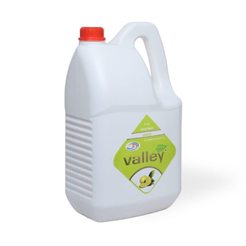 VALLEY 5 LTR Liquid Handwash Lemon Refreshing Antibacterial Formula Soft on Skin LongLasting Hygiene Suitable for Home Gentle Lemon Fragrance Powerful Germ Protection 1pcs - Image 1