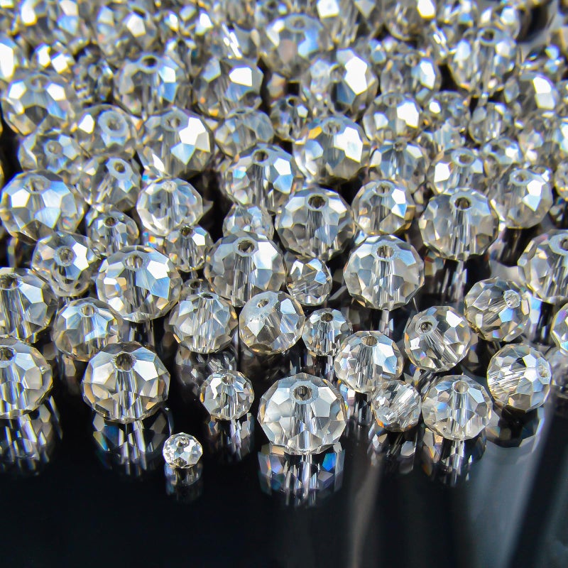 Laopottbeads 800Pcs 4/6/8/10mm Crystal Glass Beads for Jewelry Making Beads for Bracelets Necklace Pendants Making Supplies(Gray) - Image 4