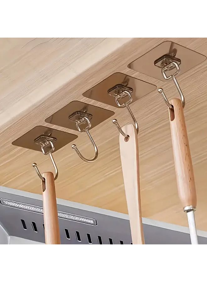 5Pcs Transparent Adhesive Hooks Strong Adhesive Nail Free Enlarged Hooks For Door Wall - Image 5