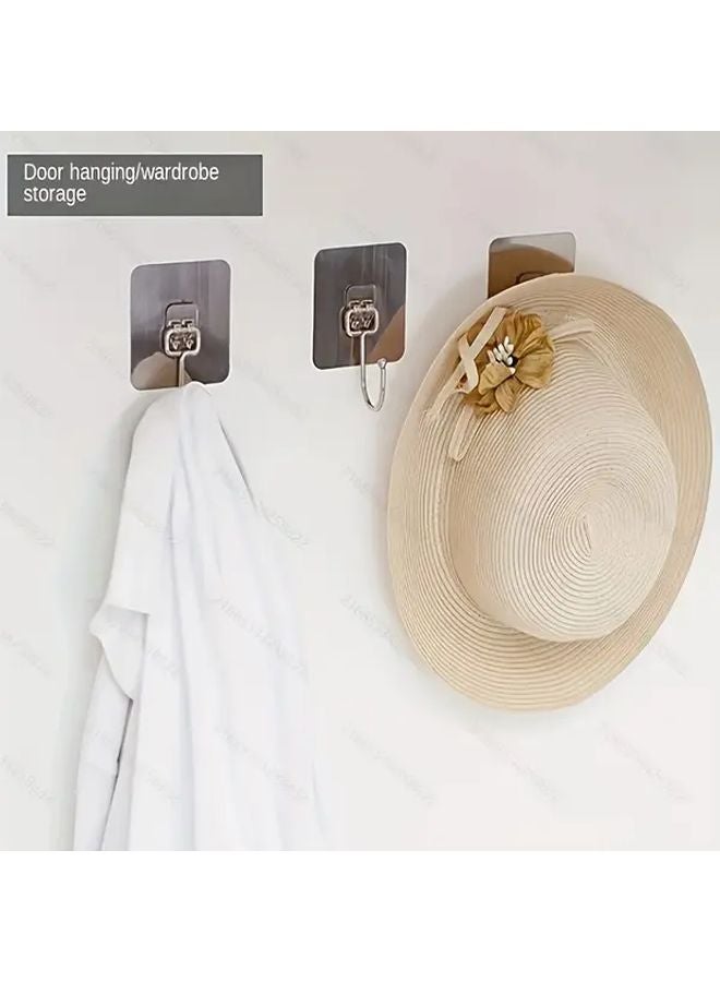 5Pcs Transparent Adhesive Hooks Strong Adhesive Nail Free Enlarged Hooks For Door Wall - Image 3