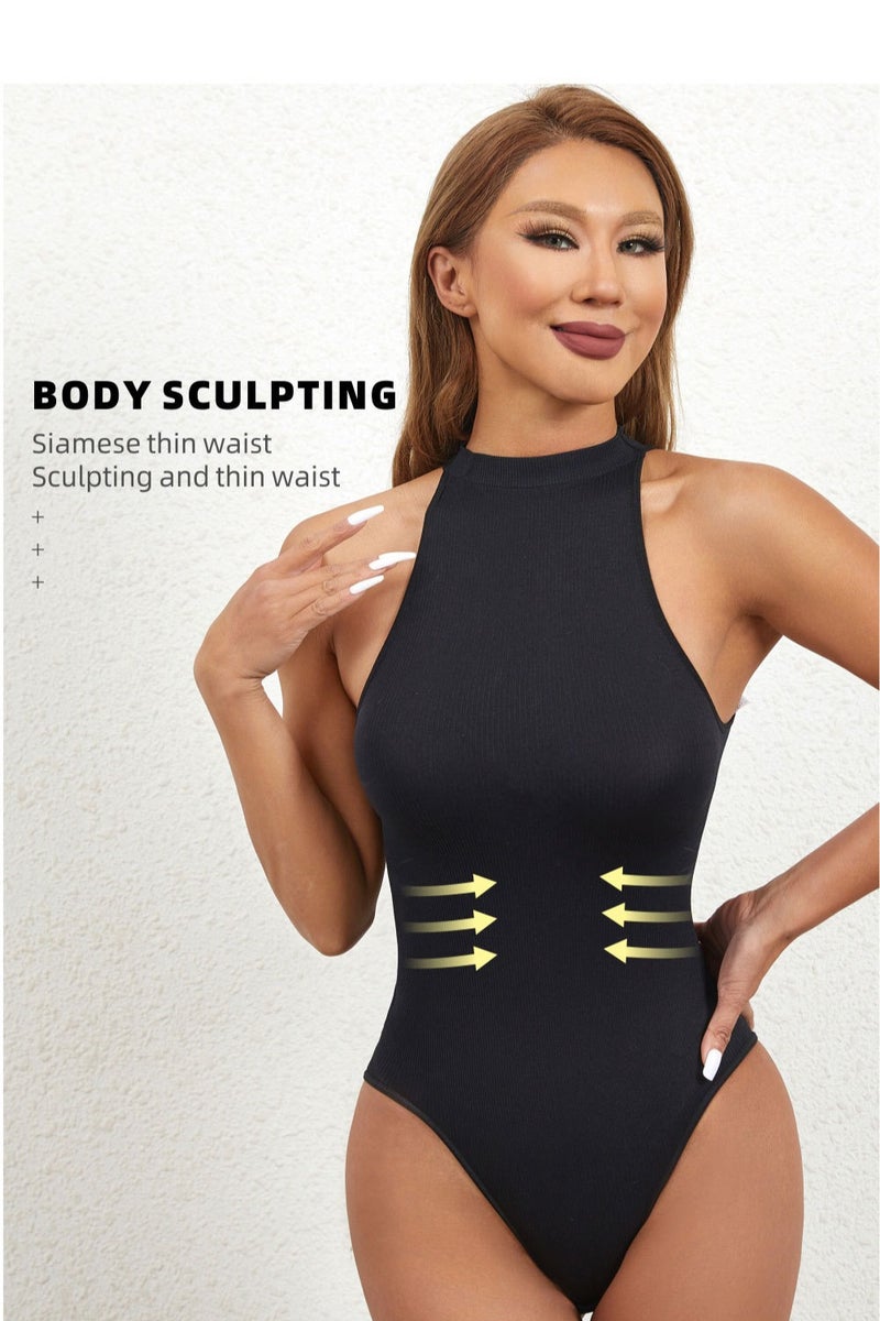 general Women's Round-neck Sleeveless Outerwear With Detachable Buttons, Tight-fitting, High-waisted, One-piece Garment for Layering - Image 2