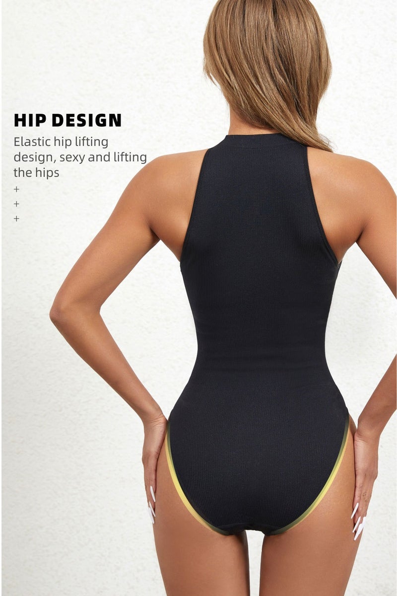 general Women's Round-neck Sleeveless Outerwear With Detachable Buttons, Tight-fitting, High-waisted, One-piece Garment for Layering - Image 3