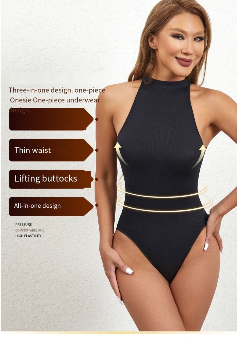 general Women's Round-neck Sleeveless Outerwear With Detachable Buttons, Tight-fitting, High-waisted, One-piece Garment for Layering - Image 5