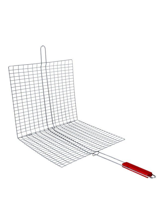 Royalford Foldable Portable Stainless Steel Barbecue Grill Indoor And Outoor Silver/Red - Image 4