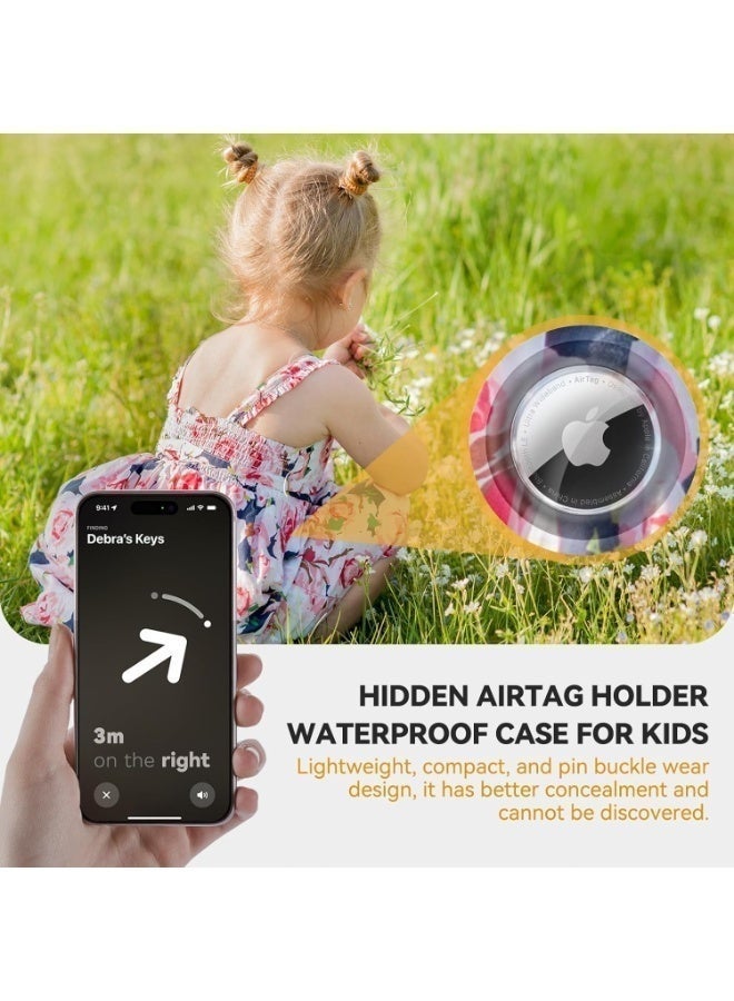 4 PCS Protective Air Tag Case，Anti-Lost AirTag Holder, Compatible with Apple AirTag Tracker, Hidden Design with Invisible Pin and Waterproof Cover, Ideal for Children, Elderly, Clothing, Luggage, Shoes, and Backpacks - Image 3