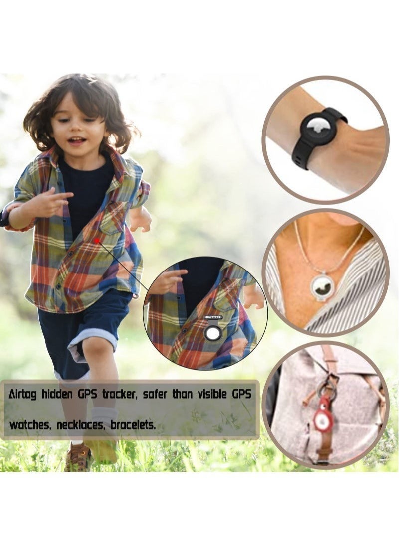 4 PCS Protective Air Tag Case，Anti-Lost AirTag Holder, Compatible with Apple AirTag Tracker, Hidden Design with Invisible Pin and Waterproof Cover, Ideal for Children, Elderly, Clothing, Luggage, Shoes, and Backpacks - Image 2
