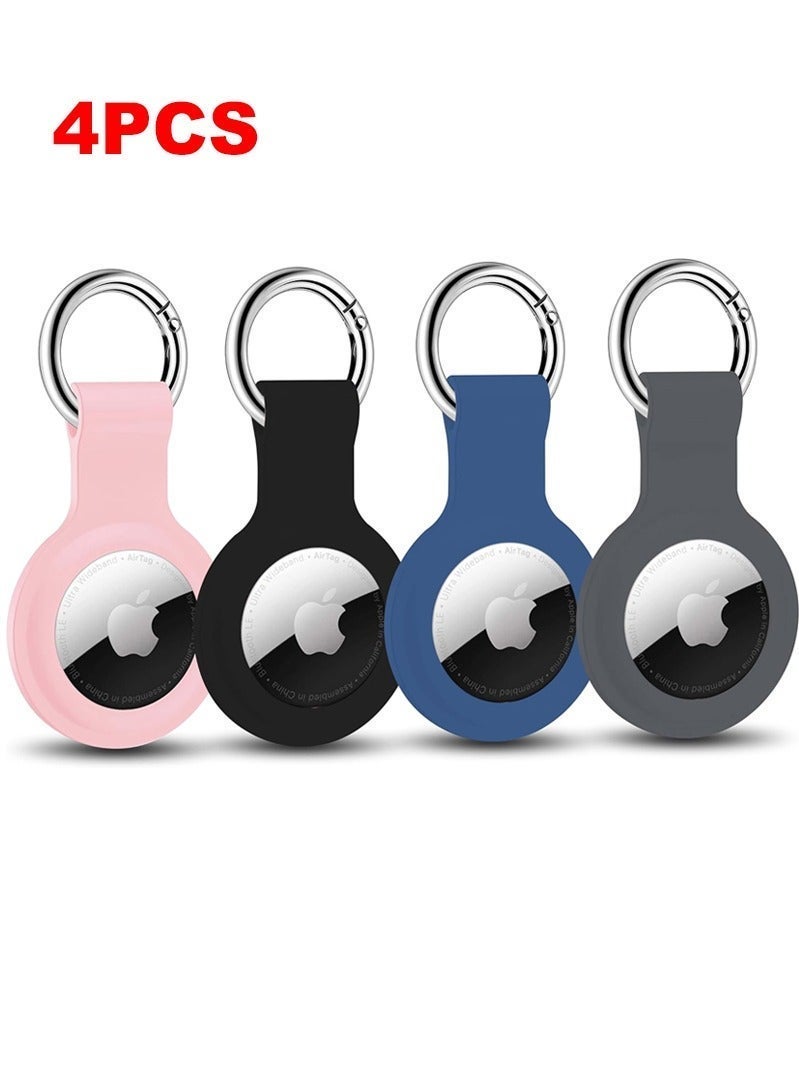 4-piece Protective Air Tag Case,  Air Tag Holder with Invisible Pin, Waterproof Liquid Silicone, Anti Lost Air Tag Cover Suitable for Children Elderly Backpack and Luggage - Image 2