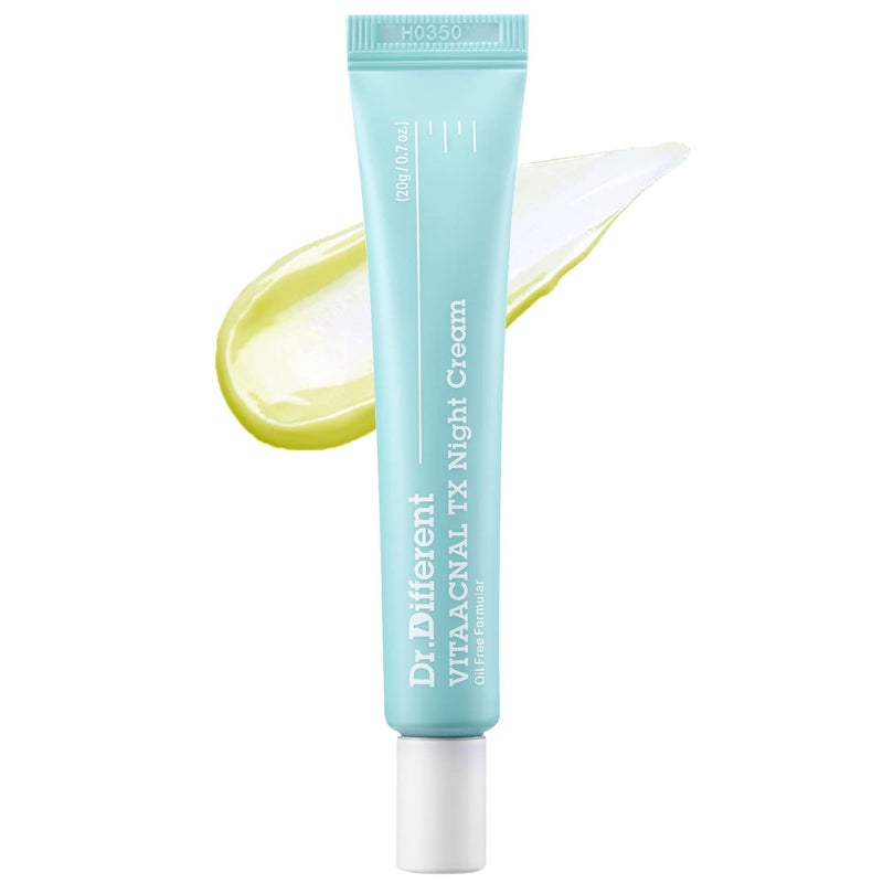Dr Different VITAACNAL TX Night Cream for Face  Soothing  Nourishing Retinal Sebum Control Night Cream For AcneProne Skin  Blackheads Care OilFree Treatment Removes Dead Skin Cells 07oz