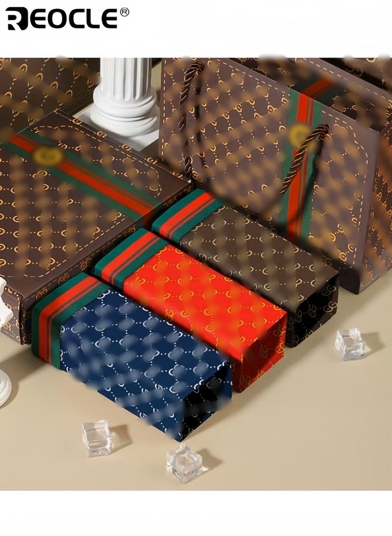 ريوكل ملابس داخلية رجالية بوكسر مضادة للبكتيريا من القطن الخالص مطبوعة، سراويل بوكسر عصرية مكونة من 3 قطع في صندوق هدايا - Image 1