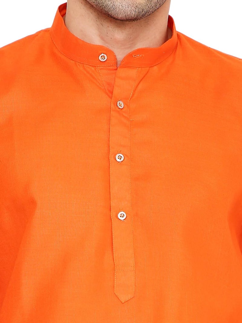 Maharaja Magic Cotton Solid Kurta in Orange for Men[MSKurta1126-46] - Image 5