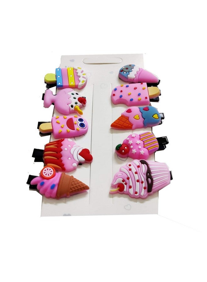 آرت بوكس مجموعة مشابك شعر للبنات من ARTBOX على شكل آيس كريم، دبابيس شعر للأطفال والبنات الصغار، إكسسوارات شعر (10 قطع) - Image 2