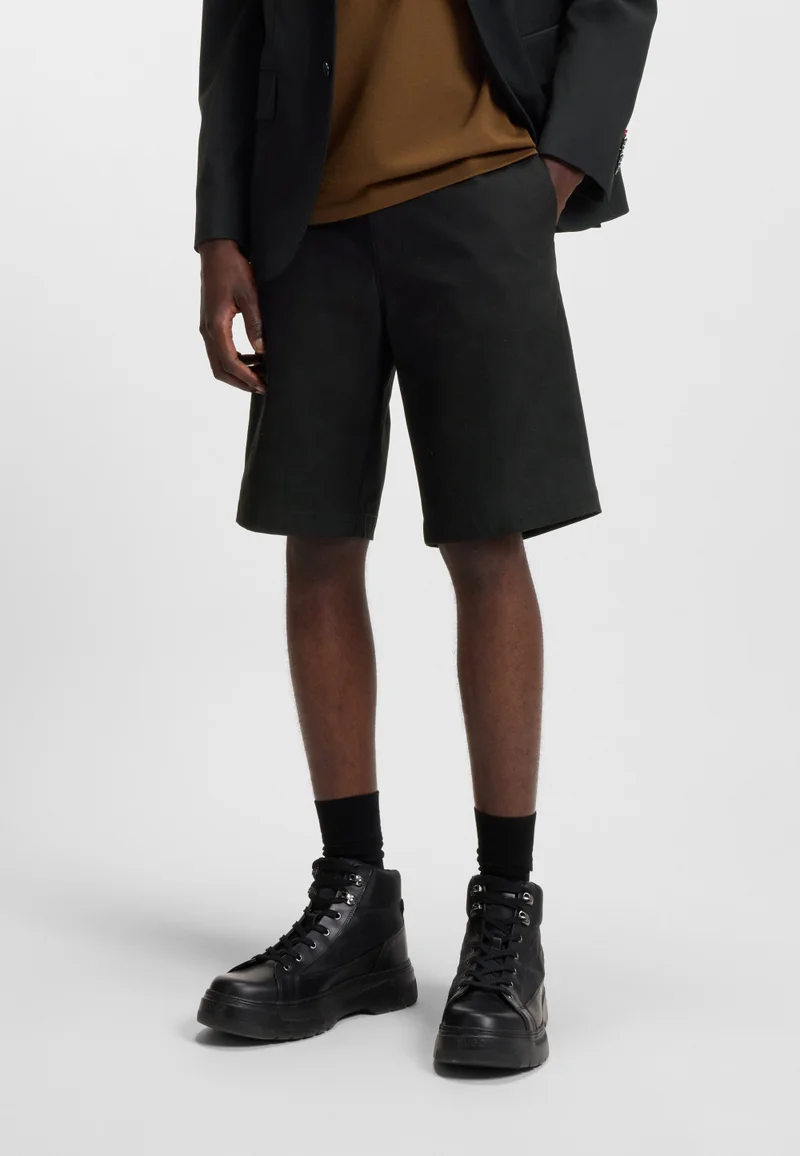 HUGO Regular-fit shorts in mercerised stretch cotton