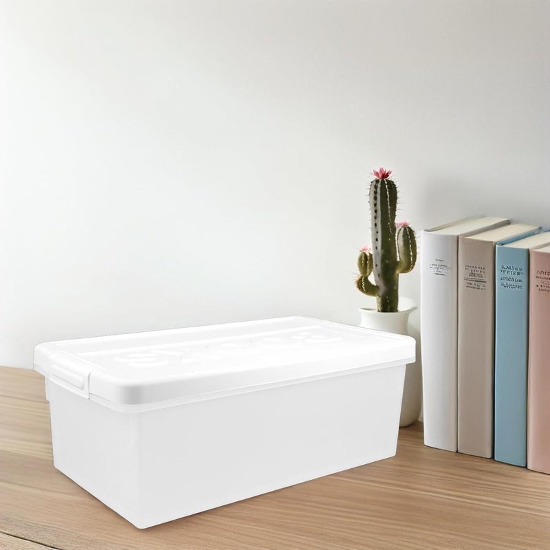 DOITOOL Plastic Book Storage Box with Lid Small Organizer Bin Multipurpose Carrying Container for Books, Craft Supplies, and Desk Storage - Image 5