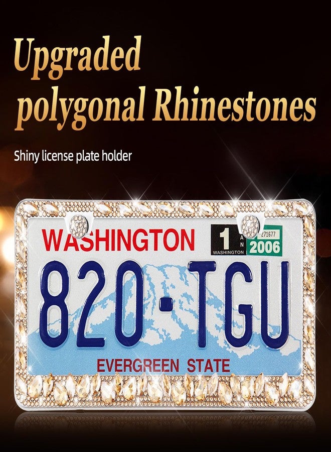 OKLPF Bling License Plate Frame for Women,Sparkle License Plate Frames|Shiny Large Gift Box(Champagne) - Image 2