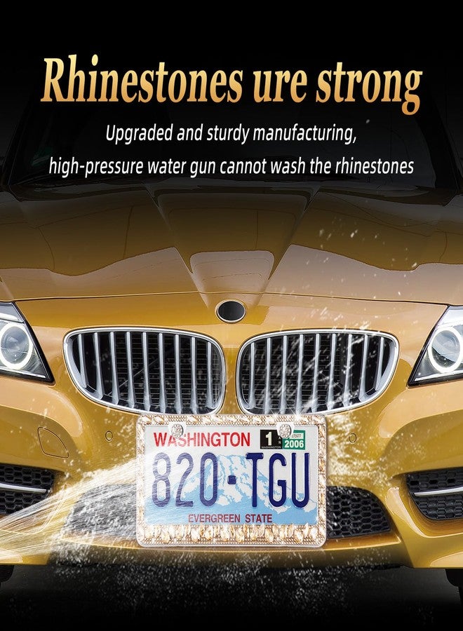 OKLPF Bling License Plate Frame for Women,Sparkle License Plate Frames|Shiny Large Gift Box(Champagne) - Image 5
