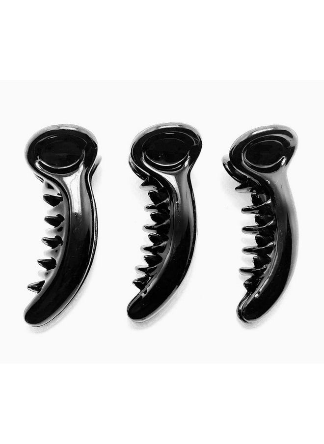advancedestore - Banana Small Size Black Colour Hair Clip Girls And Women. (Pack Of 3)Moq - Image 1