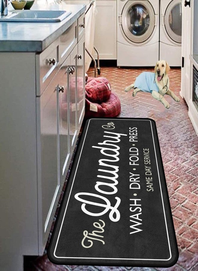 EYECY Laundry Room Long Rug Area Rug Non-Slip Floor Mat Waterproof Farmhouse Carpet for Kitchen 72" x 24"(Black-3) - Image 4