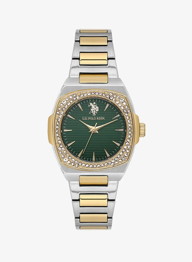 U.S. Polo Assn. Stile Stainless Steel Bracelet Quartz Analog Watch for Women, 32mm