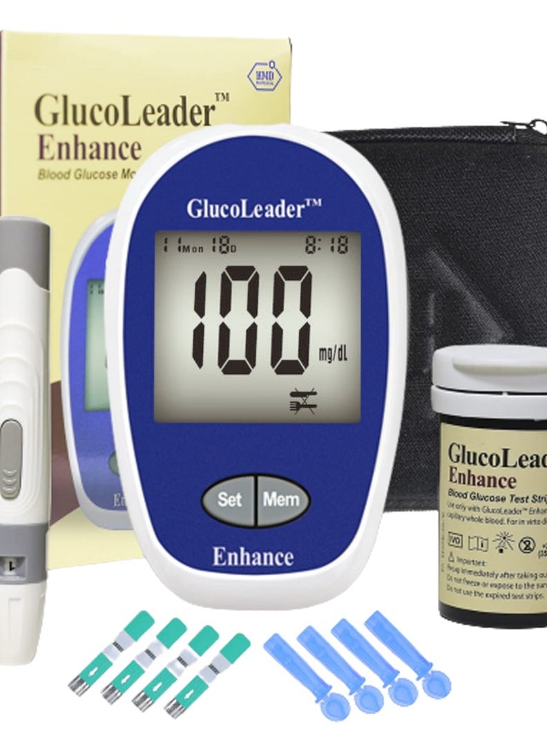 vaynz Vaynz Blood Pressure Monitors - CE Approved by UK and GlucoLeader Enhance Blood Sugar Monitor with 10+50 Test Strips and Lancets - 800 Memory Diabetes Testing Kit in mg/dL  - Image 2