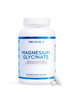 Pure Magnesium Glycinate Capsules 200mg by Revive MD - High Absorption Supplement for Relaxation & Stress Relief - Organic Memory & Sleep Support Pills for Strong Bones, Normal Nerve & Muscle Function