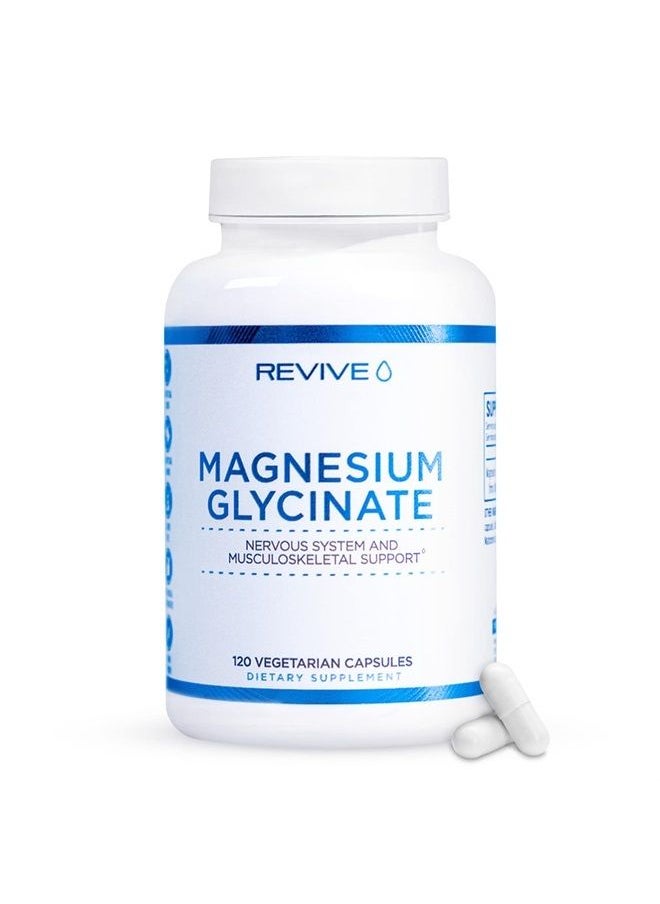 revive - Pure Magnesium Glycinate Capsules 200mg by Revive MD - High Absorption Supplement for Relaxation & Stress Relief - Organic Memory & Sleep Support Pills for Strong Bones, Normal Nerve & Muscle Function - Image 1