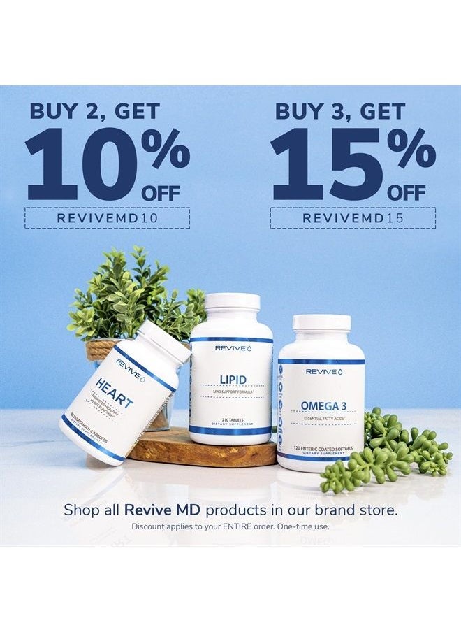 revive - Pure Magnesium Glycinate Capsules 200mg by Revive MD - High Absorption Supplement for Relaxation & Stress Relief - Organic Memory & Sleep Support Pills for Strong Bones, Normal Nerve & Muscle Function - Image 1