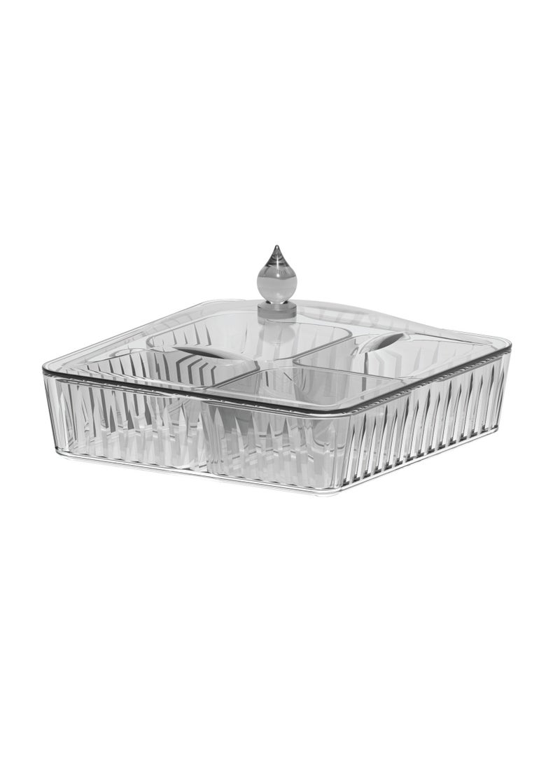 BLACKSTONE Square Box With Divider Acrylic Tray JH15P Comes with Stylish Lid Suitable for Storing Small items 