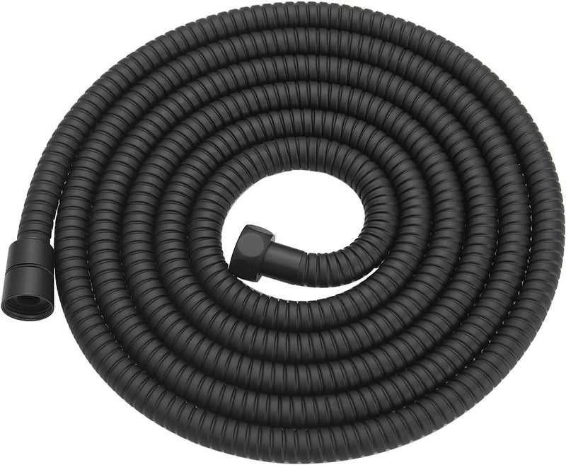 RUMOSE 118 inches Shower Hose Shower Head Extension Hose Extra Long Stainless Steel Shower Tube Attachment Flexible Handheld Shower Sprayer Hose, Matte Black - Image 1