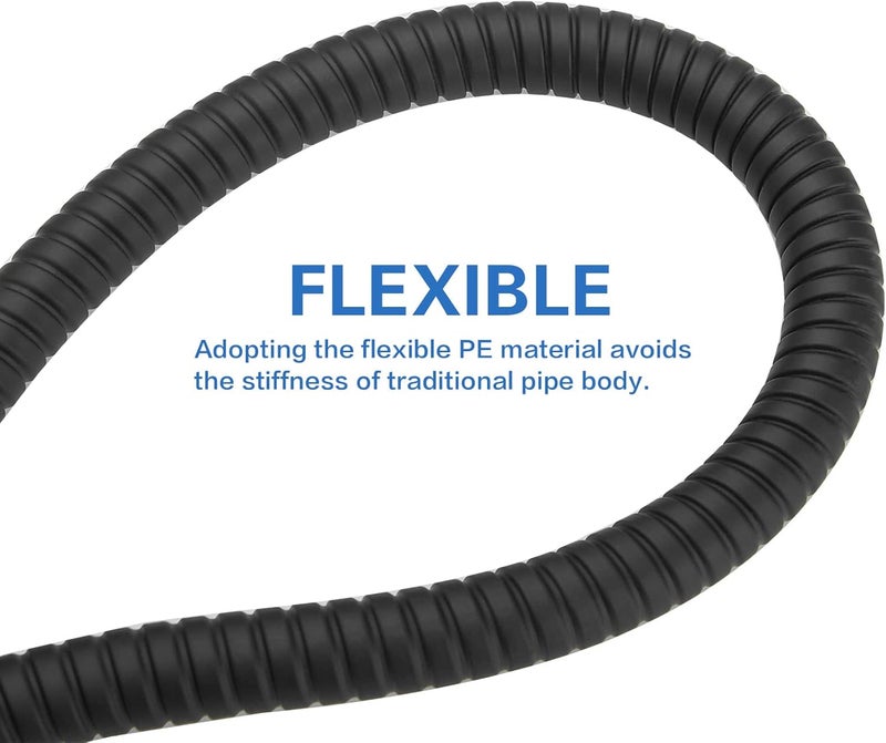 RUMOSE 118 inches Shower Hose Shower Head Extension Hose Extra Long Stainless Steel Shower Tube Attachment Flexible Handheld Shower Sprayer Hose, Matte Black - Image 5