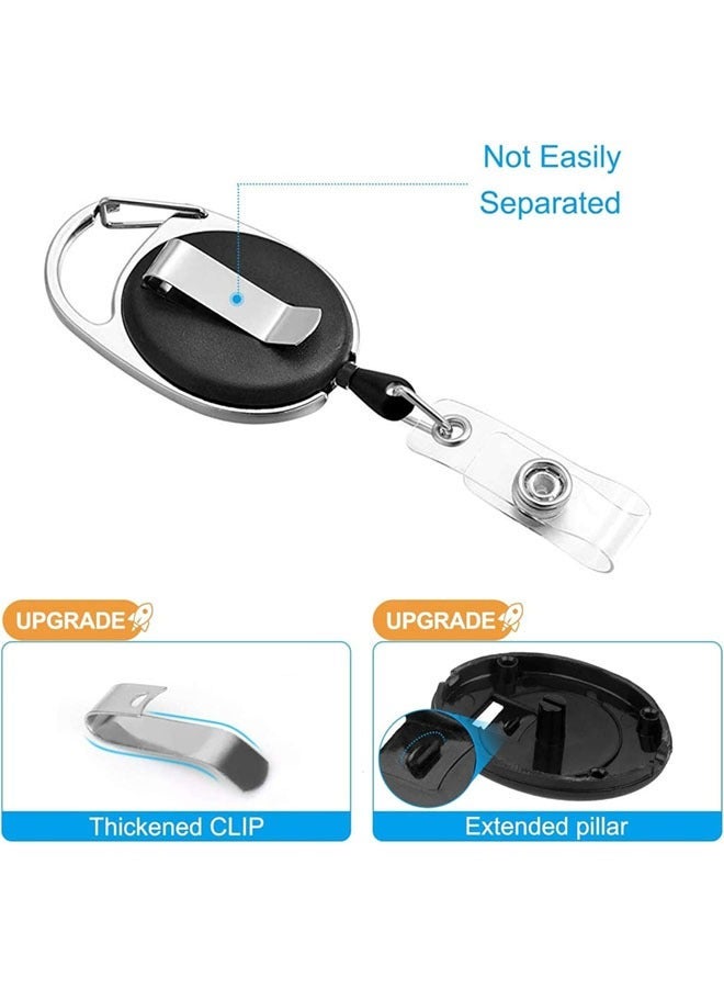 WANFAN 2 Pack ID Badge Holder with Clip Badge Reels Retractable Id Card Vertical Lanyard Holder - Image 3