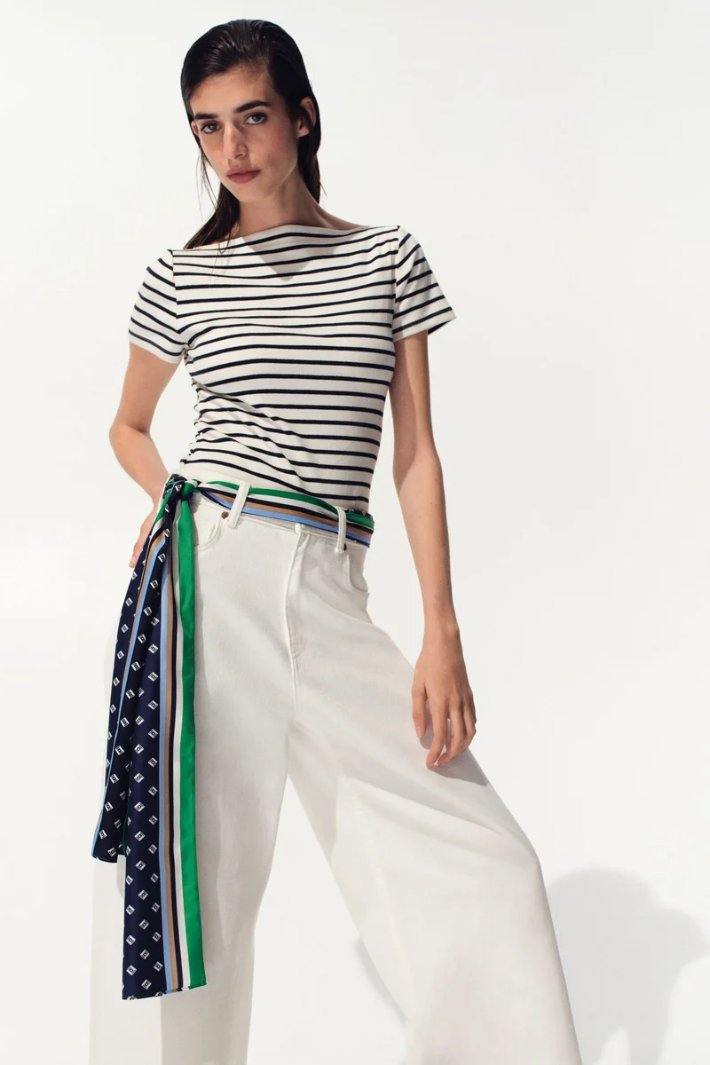 H&M Boat-neck cotton top