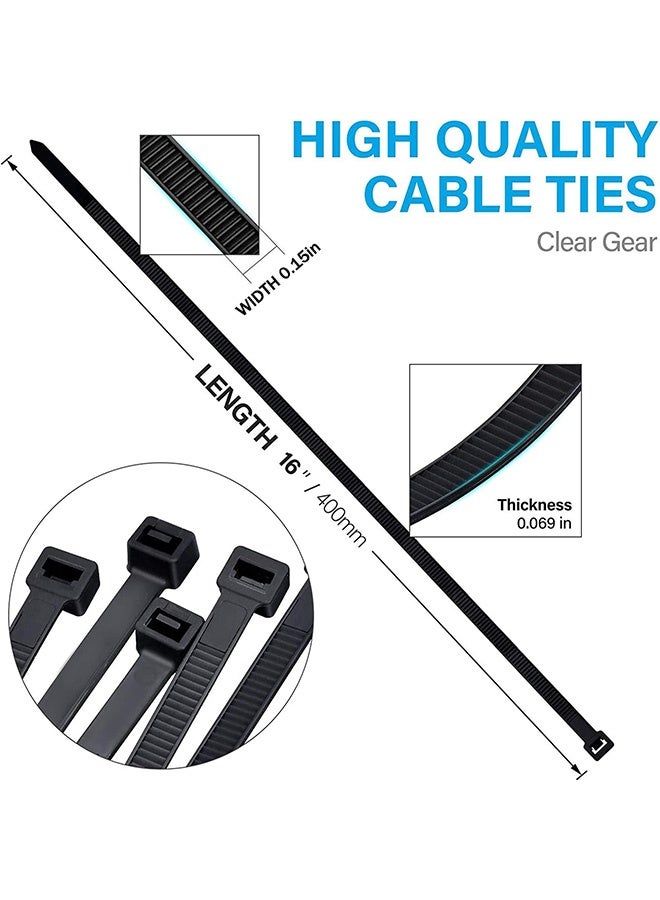 100 Pcs Heavy Duty Cable Ties Multi-Purpose Self-Locking Nylon Cable Cord ManagementBlack Zip Ties Self-Locking Premium Nylon Cable Wire Ties Heavy Duty Black for Indoor and Outdoor - Image 2