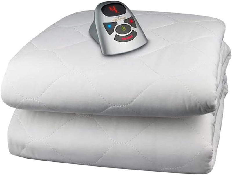 Biddeford 6 Ounce Quilted Electric Heated Mattress Pad with Digital Controller, Full, White - Image 1